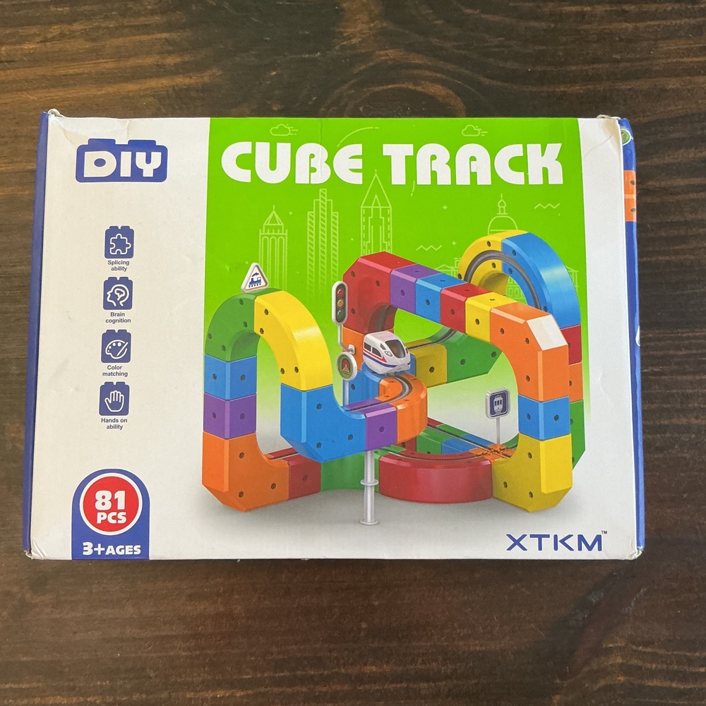 XTKM DIY Cube Track Building Set Blocks Train FOR PARTS Kids Toy